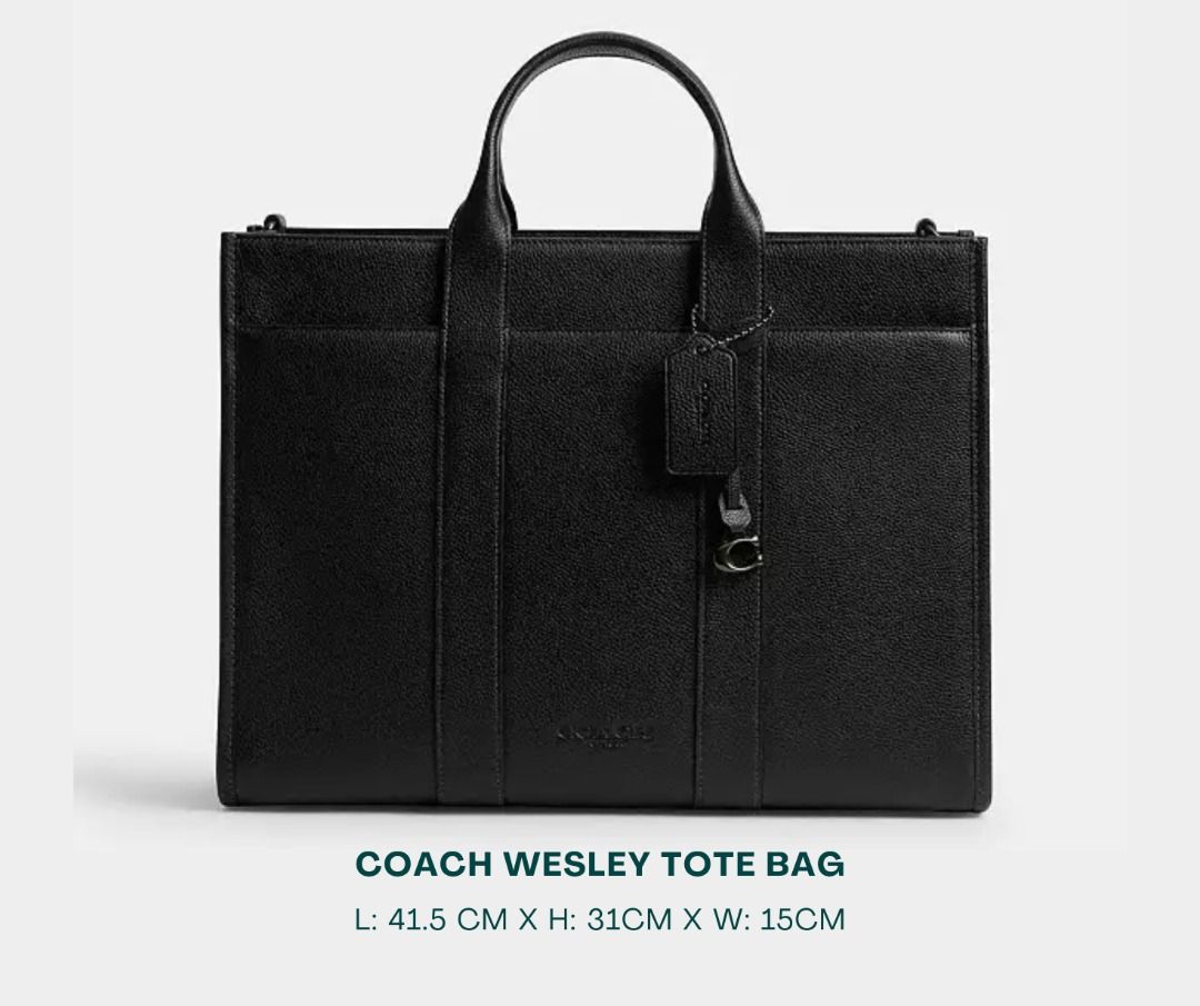 COACH Laptop Tote Bag (Category: Luxury Bags & Wallets) located in Manila. Submitted by moncaro.outlet (Listing ID 1431040960, Image 1). Description: COACH WESLEY Tote Bag - Laptop Office Tote Bag 💼 - Original Materials | Factory Pull-out - In Signature Leather - Size: L:16.25” x H: 12.25 x W: 6.0” - Inclusions: Coach Paper Bag + Dust Bag - Lowest Price Guaranteed 💯 - ON-HAND STOCKS ‼️ - For MEETUP / PICKUP / DELIVERY ✅ FB Page: Moncaro Outlet 