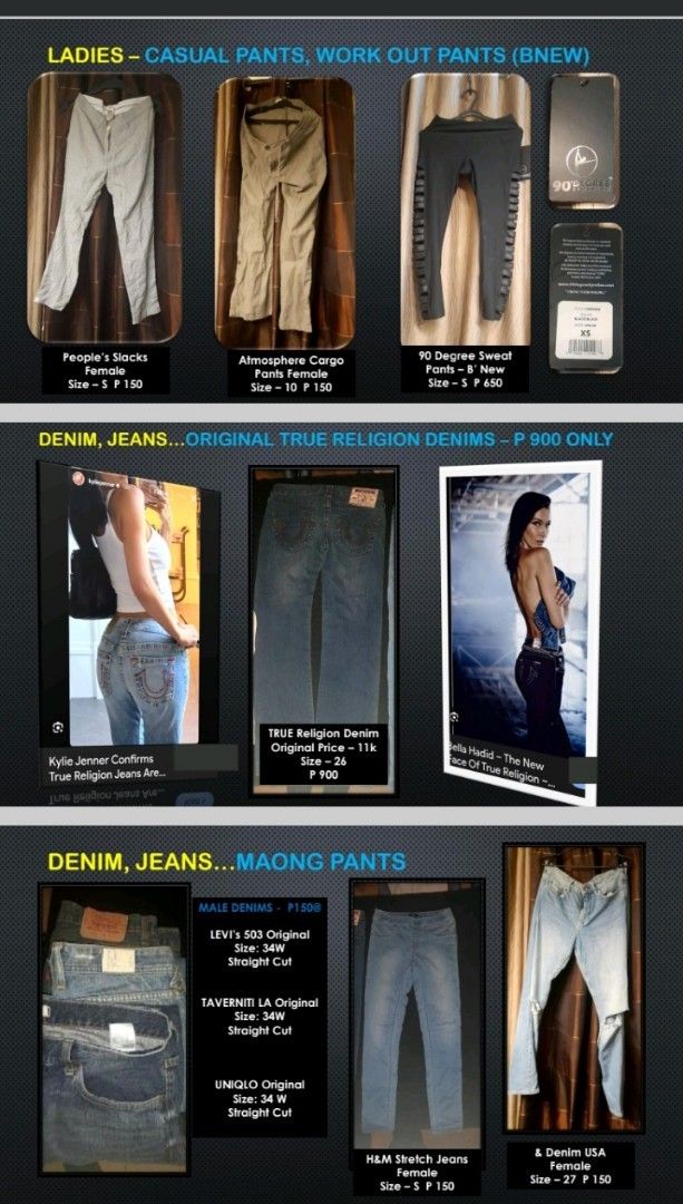 Condo Garage Sale (Category: Looking For) located in Taguig. Submitted by frenchquarter_010107 (Listing ID 1431070549, Image 3). Description: - Condo Garage Sale: Everything must go! - Wide variety of items: Dresses, jeans, shoes, accessories, and home furnishings. - Brands available: True Religion, Levi's, Ralph Lauren, and more! - Condition: New, pre-loved, and used items. - Meetup Locations: Acacia Estates, Taguig. - Budget-friendly prices! - 