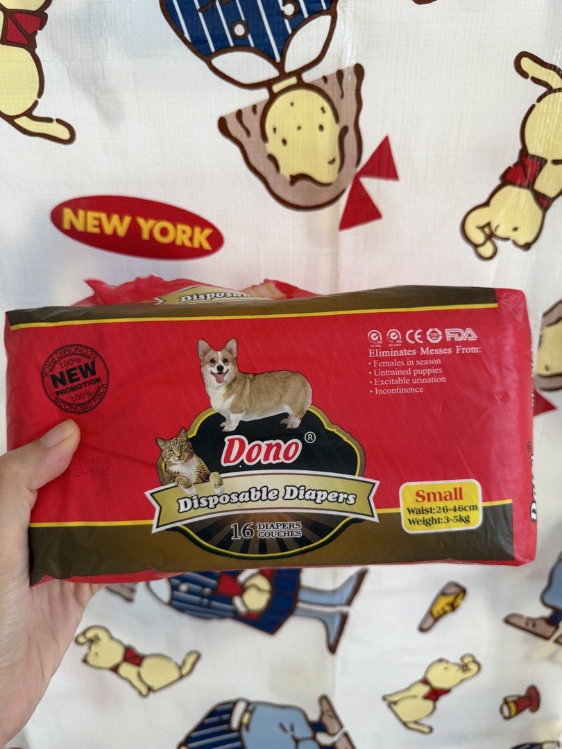 Dono Disposable Dog Diapers - Small (Category: Diapers & Baby Wipes) located in Cebu City. Submitted by kawaiiparty (Listing ID 1431042507, Image 1). Description: Used 1 diaper only then stored. Rfs: it was too small for my dog .