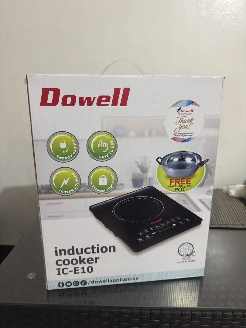 Dowell Induction Cooker IC-E10 (Category: Cookers) located in Manila. Submitted by pelio (Listing ID 1431110699, Image 1). Description: BRAND NEW Dowell Induction Cooker IC-E10 Bought January 2026 and never used (as our residential unit has electric stove included). RFS: moving out/decluttering Selling this at a bargain price. PRICE NEGOTIABLE.