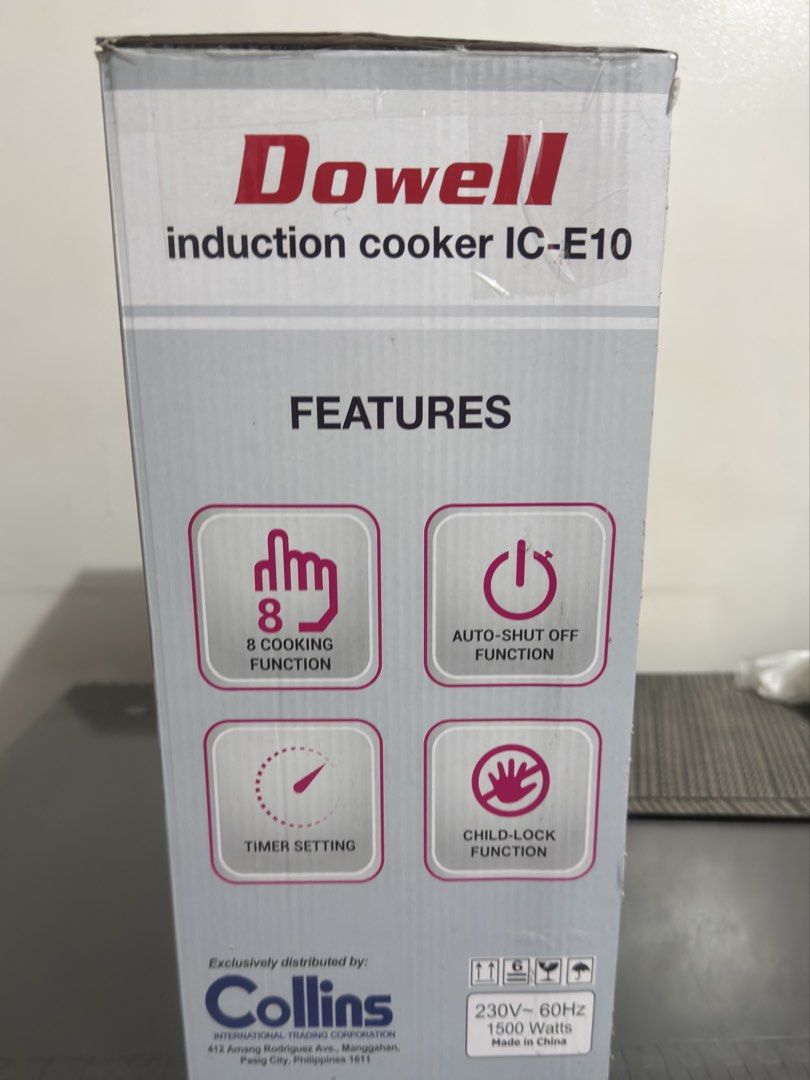 Dowell Induction Cooker IC-E10 (Category: Cookers) located in Manila. Submitted by pelio (Listing ID 1431110699, Image 3). Description: BRAND NEW Dowell Induction Cooker IC-E10 Bought January 2026 and never used (as our residential unit has electric stove included). RFS: moving out/decluttering Selling this at a bargain price. PRICE NEGOTIABLE.