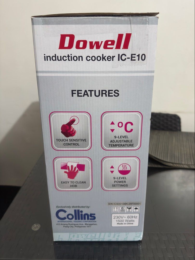 Dowell Induction Cooker IC-E10 (Category: Cookers) located in Manila. Submitted by pelio (Listing ID 1431110699, Image 2). Description: BRAND NEW Dowell Induction Cooker IC-E10 Bought January 2026 and never used (as our residential unit has electric stove included). RFS: moving out/decluttering Selling this at a bargain price. PRICE NEGOTIABLE.