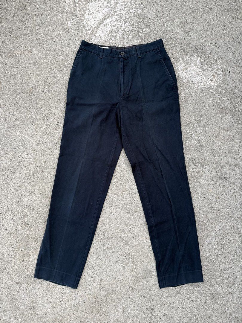 Dries Van Noten Navy Trousers Size 46 (Category: Trousers) located in Baguio. Submitted by printings_ (Listing ID 1431064634, Image 1). Description: *Labeled as size 46. *ALL measurements are aprrox. Check photos for condition. Please take note that this is a used item. It has stains, holes, wear, fades etc. Waist 14.5 in Inseam 30 in Leg Opening 8 in *NO EXCHANGE / REFUND / TRADE* Please do not offer unless you are ready to pay. Feel free to ask