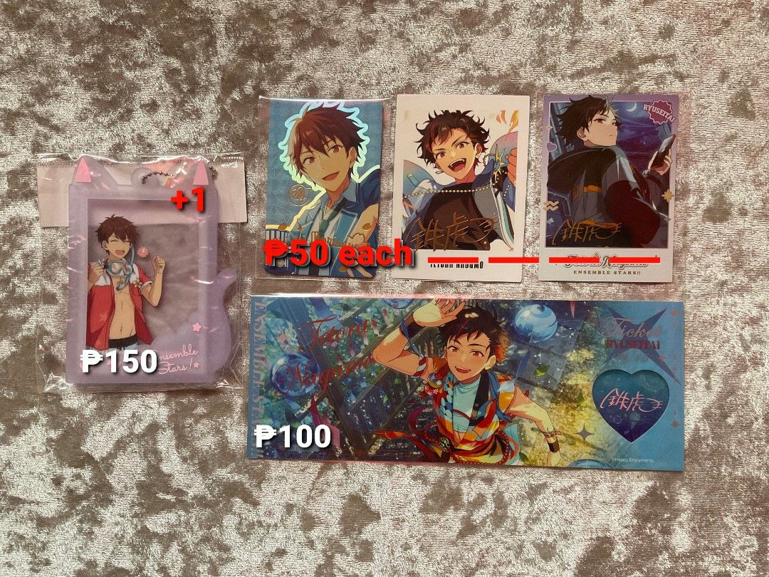 Ensemble Stars!! Anime Merchandise - StarPro (Category: J-Wave Merchandise) located in Pagadian. Submitted by rzzbnsacc (Listing ID 1418268256, Image 3). Description: Ensemble Stars!! Official Goods StarPro Units: fine Trickstar Ryuseitai Alkaloid ~ Kindly check photos for prices. Take all prices are adjusted once some items are sold, just dm for adjusted price if interested to take all. ~ No rush shipping, I ship by batch. ~ All items are onhand