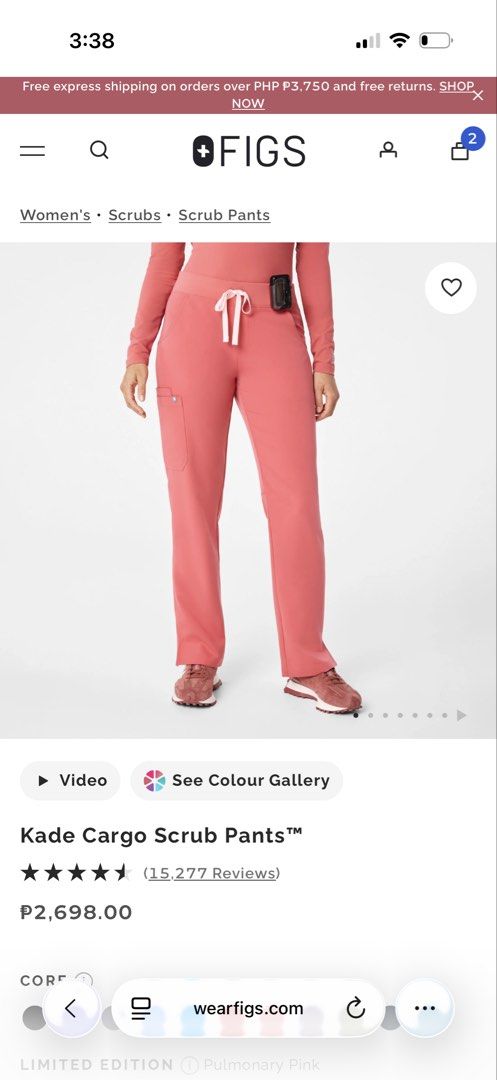 Figs Casma Top and Kade Cargo Pants Set (Category: Sets or Coordinates) located in San Pablo. Submitted by notkendall_ (Listing ID 1431067568, Image 3). Description: Kade Pants - Small (orig price: ₱2698) Casma Scrub Top - Small (orig price: ₱2178) FOR SALE: ₱3500 (original price: ₱4876 + the sf & taxes) color: salmon pink both are in size small.