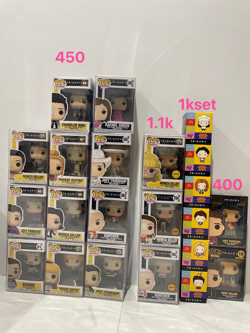 Friends Television Funkopop (Category: Designer & Blind Box Toys) located in Caloocan City. Submitted by B.DeclutteRED (Listing ID 1431045748, Image 1). Description: FREE PROTECTOR! RUSH SALE!! Mcdo Happy Meal Pop pin Funkopop .