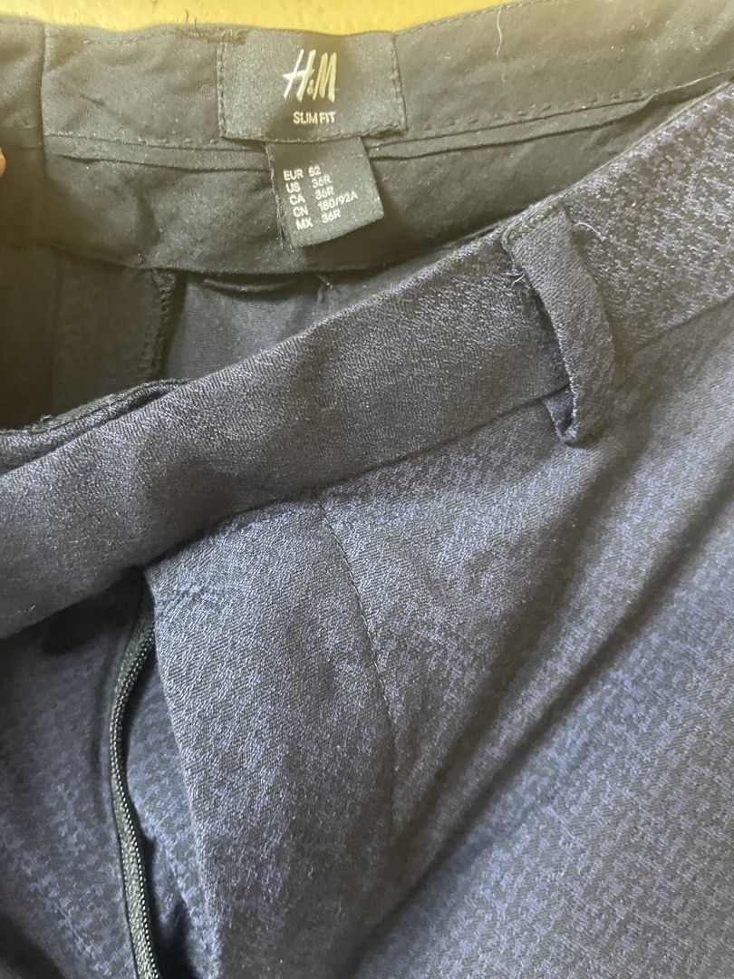 H&M Navy Blue Trousers (Category: Trousers) located in Banga. Submitted by Merje (Listing ID 1431046303, Image 1). Description: Worn a few times. Good for office and semi-formal use. .