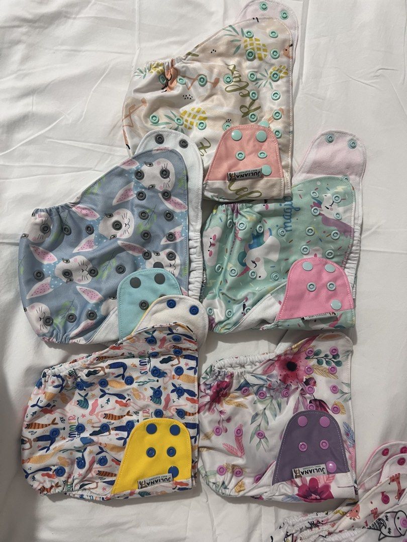 Juliana Cloth Diapers with Inserts (Category: Diapers & Baby Wipes) located in Quezon City. Submitted by yhenmie (Listing ID 1431001572, Image 1). Description: No stains No yellowing Very good condition .