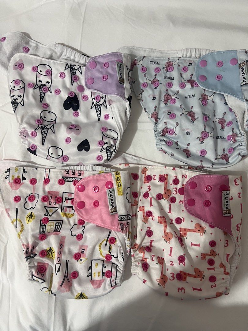 Juliana Cloth Diapers with Inserts (Category: Diapers & Baby Wipes) located in Quezon City. Submitted by yhenmie (Listing ID 1431001572, Image 2). Description: No stains No yellowing Very good condition .