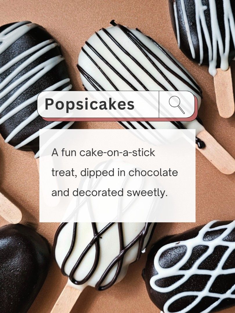 Little Bellá Popsicakes (Cakesicles) (Category: Homemade Bakes) located in Cainta. Submitted by bellesroom95 (Listing ID 1431078819, Image 1). Description: Selling Popsicakes (cakesicles) — cake on a stick dipped in chocolate 🍰🍫 Perfect if you’re looking for a cute and different dessert 💕 Also perfect for gifts, events, or just a sweet treat for yourself 😊 Message me for orders/inquiries 💌 Please also follow Little Bellá ✨️ Thank you po! 🩷.