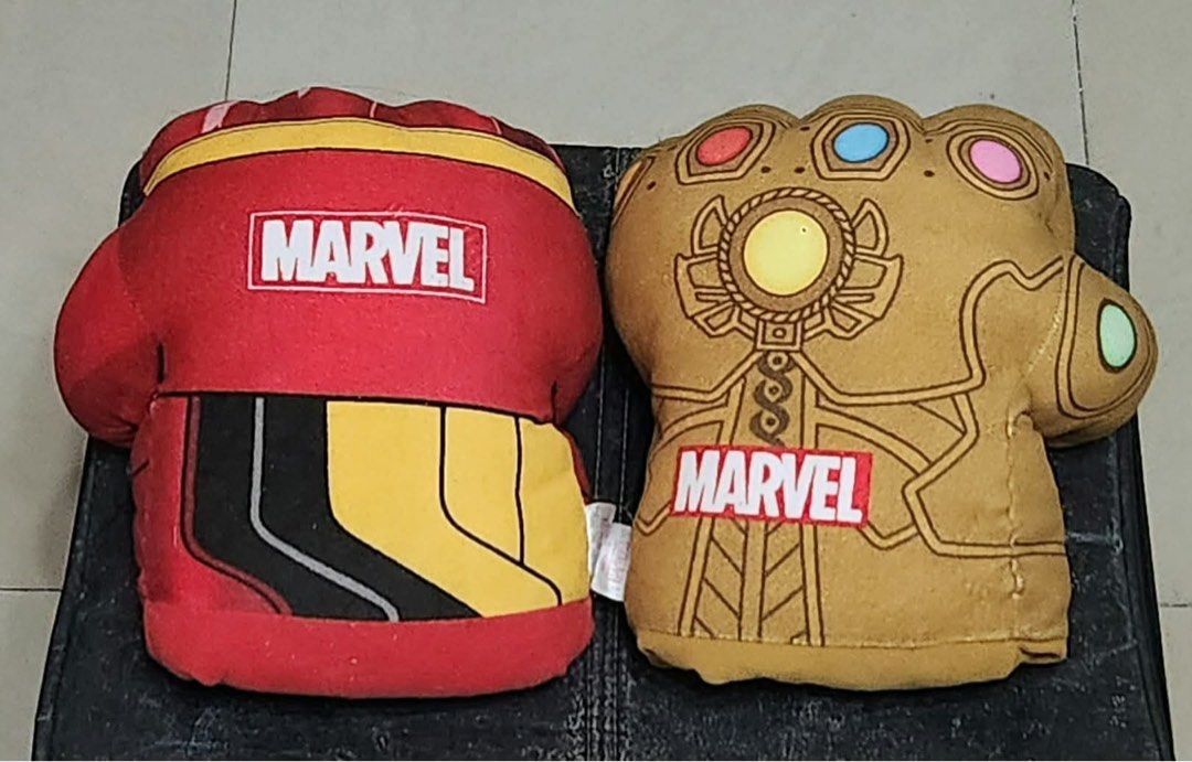 Merch - Marvel Iron Man & Thanos Gauntlet set gloves (Category: Western Merchandise) located in Mandaue City. Submitted by erin_grace (Listing ID 1431177400, Image 1). Description: 1. The Infinity Gauntlet (Thanos Edition) 2. The Nano Gauntlet (Iron Man Edition).