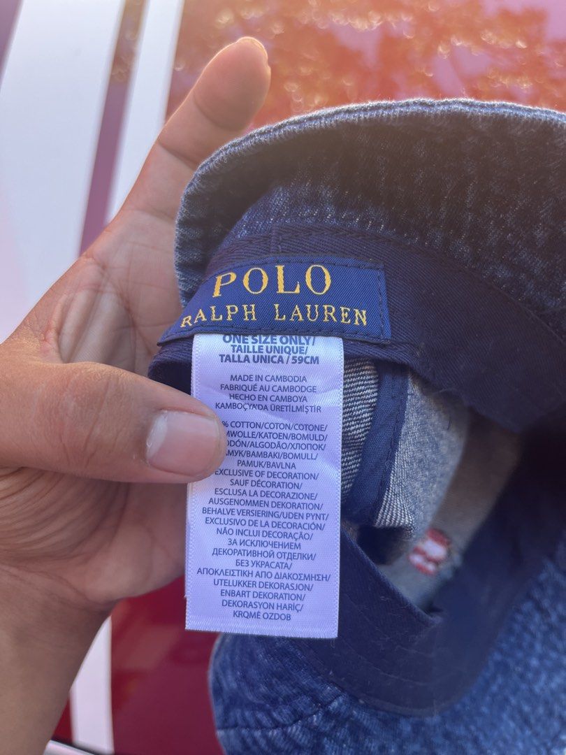 Polo Ralph Lauren Denim Bucket Hat (Category: Caps & Hats) located in General Santos City (Dadiangas). Submitted by arjay_genita (Listing ID 1431093997, Image 3). Description: ALL SIZE FIT EXCELLENT TO NEW CONDITION NO ISSUE COLOR RATE 9.7/10 .