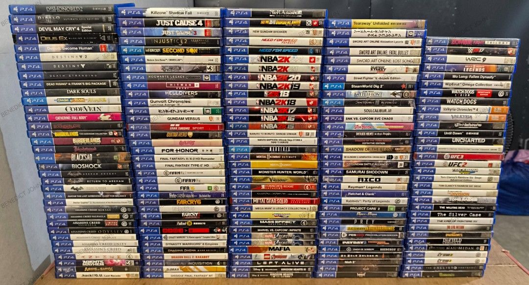 PS4 Games for Sale or Swap (Category: PlayStation) located in Manila. Submitted by benedictjohn88 (Listing ID 1354738366, Image 1). Description: * Avatar The Last Airbender Quest for Balance (sealed) (2P) = 1,000 * BioShock (used) (1P) = 400 * Bloodborne The Old Hunters Edition (used) (1P) = 1,200 * Bound by Flame (used) (1P) = 400 * Burnout Paradise (used) (1P) = 700 * Code Vein (used) (1P) = 500 * Dark Souls Remastered (used) (1P) = 500 * Days 