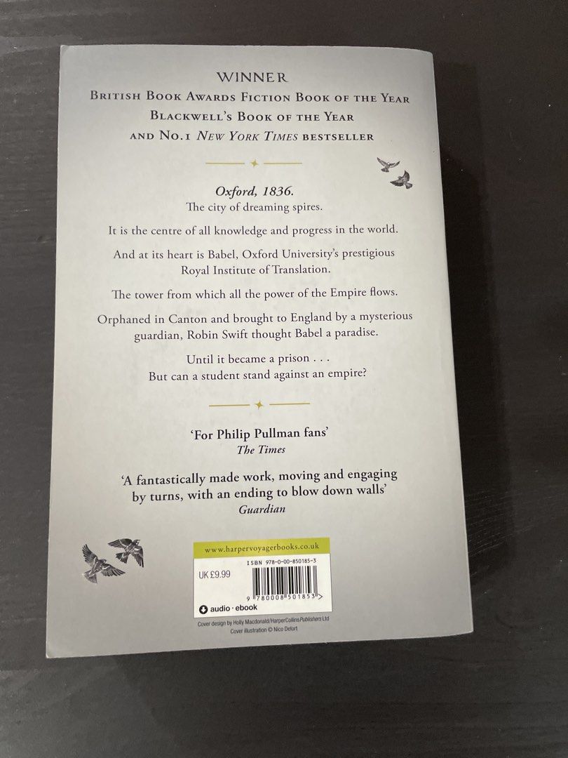 R. F. Kuang | Babel (Category: Storybooks) located in Las Pinas. Submitted by yourneighbortotoro (Listing ID 1431005414, Image 3). Description: 🏛️ R. F. Kuang | Babel ✨ Language, empire, and resistance — An epic novel of academia, colonialism, and translation 📚 Perfect for collectors of literary fiction, fantasy showcases, and award‑winning narratives This Babel by R. F. Kuang (winner of the British Book Awards Book of the Year) is an ambitious