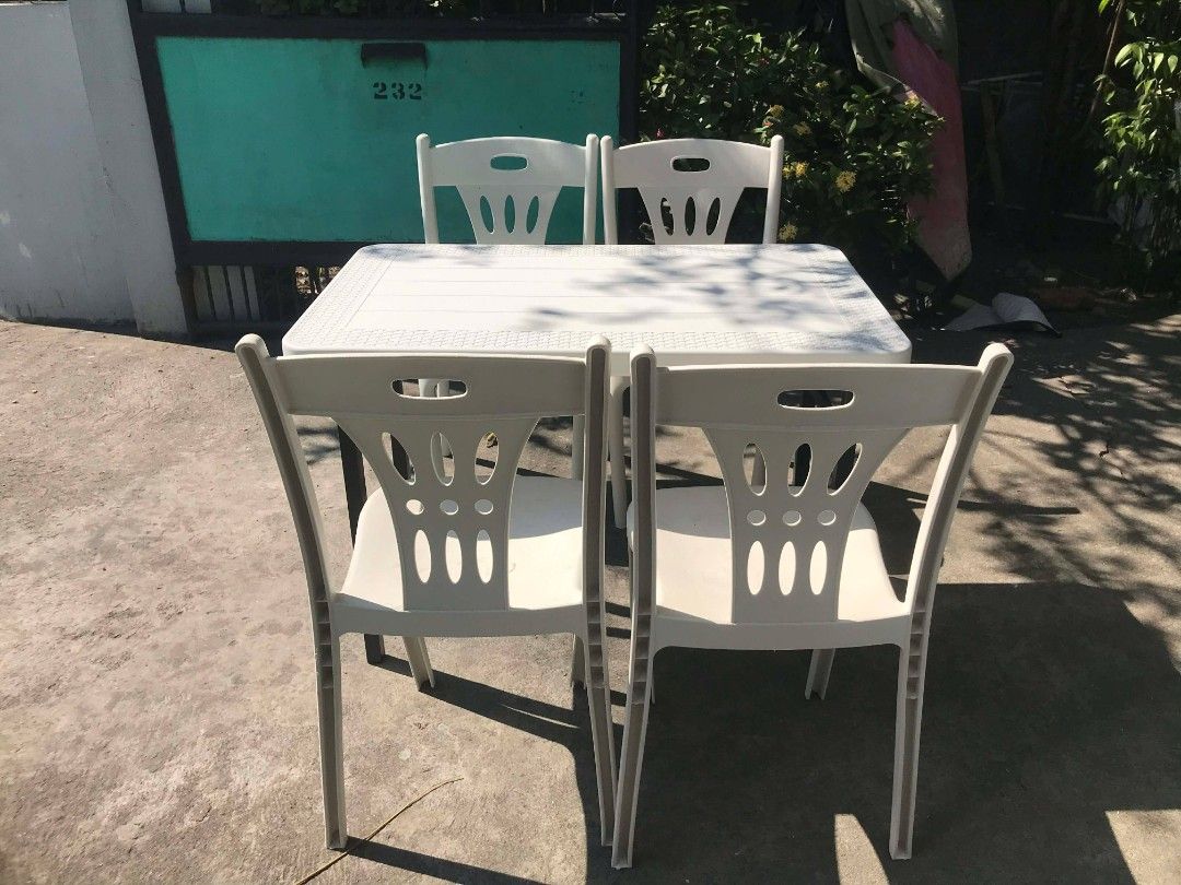 rattan table dining set 4seaters white color - (Category: Tables & Sets) located in Manila. Submitted by dolorchris69891 (Listing ID 1431098485, Image 3). Description: rattan table dining set 4seaters white color - 3800.
