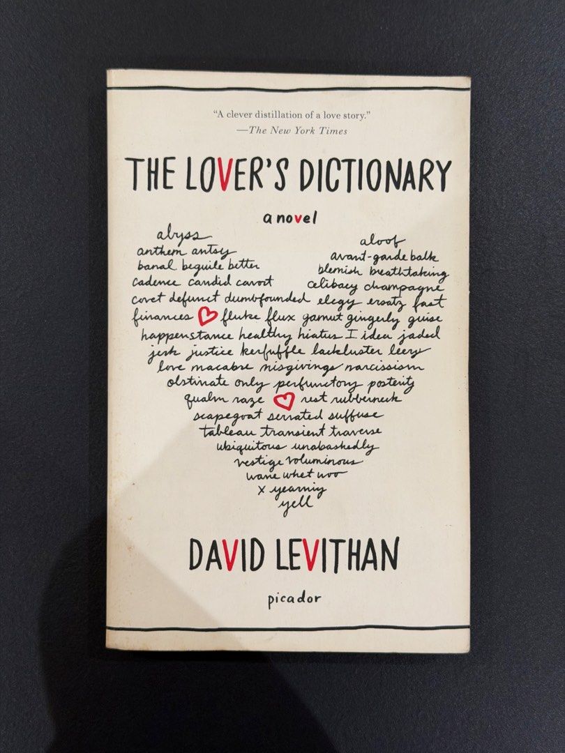 The Lover's Dictionary by David Levithan (Category: Storybooks) located in Pasig City. Submitted by yan.cm (Listing ID 1431085222, Image 1). Description: No spine breaks, minimal tanning Enjoyable read in a pocket sized book.