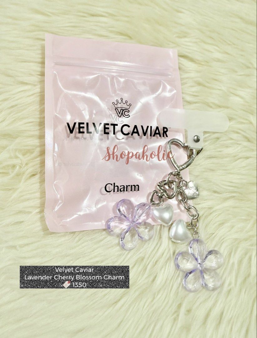 Velvet Caviar Phone Charms (Category: Mounts & Holders) located in Caloocan City. Submitted by shopaholic.nej (Listing ID 1430997863, Image 2). Description: 🌟AVAILABLE ONHAND🌟 🌟BRAND NEW & AUTHENTIC🌟 📍North Caloocan 💰Gcash / BPI / Maribank (Seabank) / QRPH 🚚 grab/lalamove/J&T (no shapi checkout) .