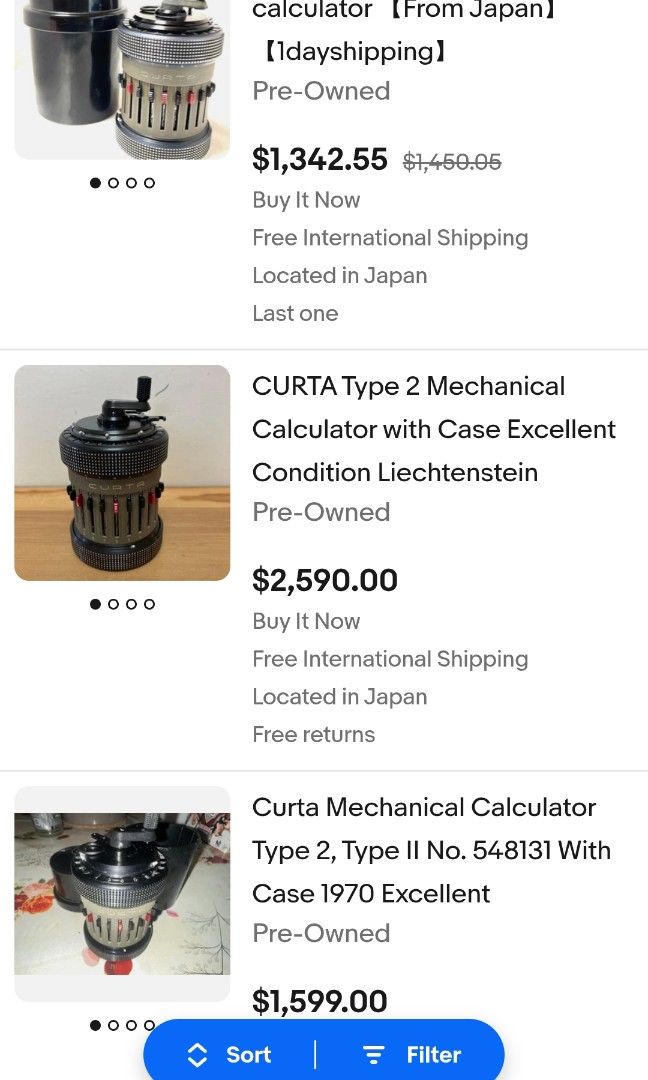 Vintage Curta Type II Mechanical Calculator NOT Seiko Watch Rolex AP ...