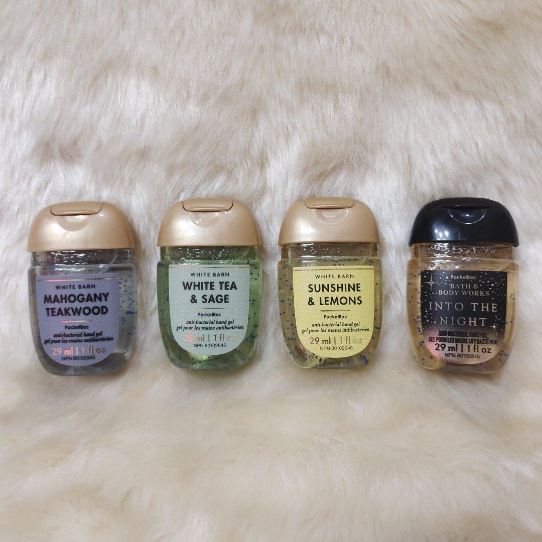 White Barn PocketBac - Sunshine & Lemons (Category: Hands & Nails) located in Binan City. Submitted by apparelsbyeve (Listing ID 1431086978, Image 3). Description: White Barn PocketBac anti-bacterial hand gel in Sunshine & Lemons scent. Other scents available include Mahogany Teakwood, White Tea & Sage, and Into The Night. SIZE: 29 ml Authentic from Canada..