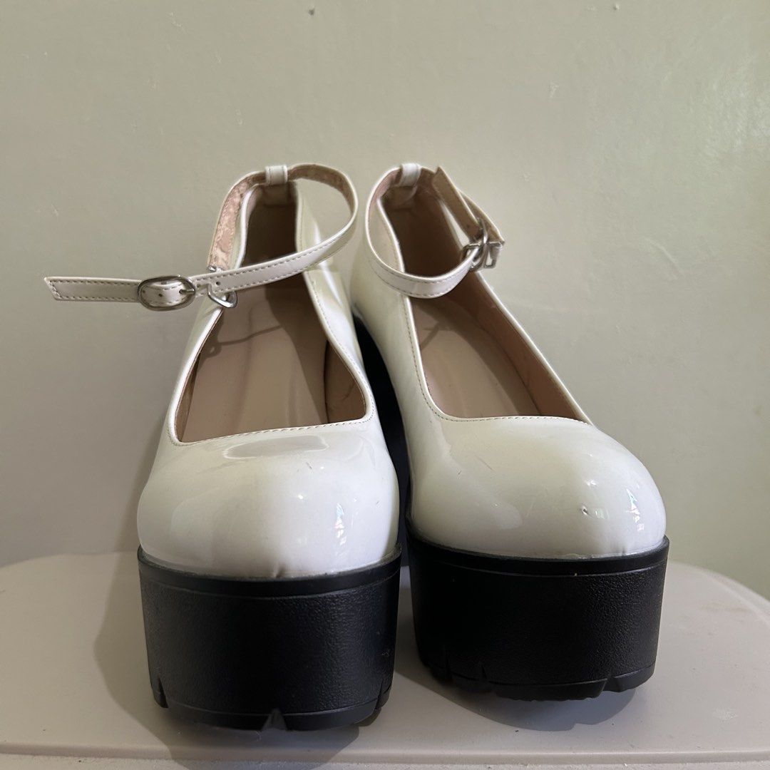 White Platform Mary Jane Shoes (Category: Heels) located in Bacoor. Submitted by ewaia (Listing ID 1431013028, Image 3). Description: barely used, no longer using delivery thru J&T Express or Lalamove.