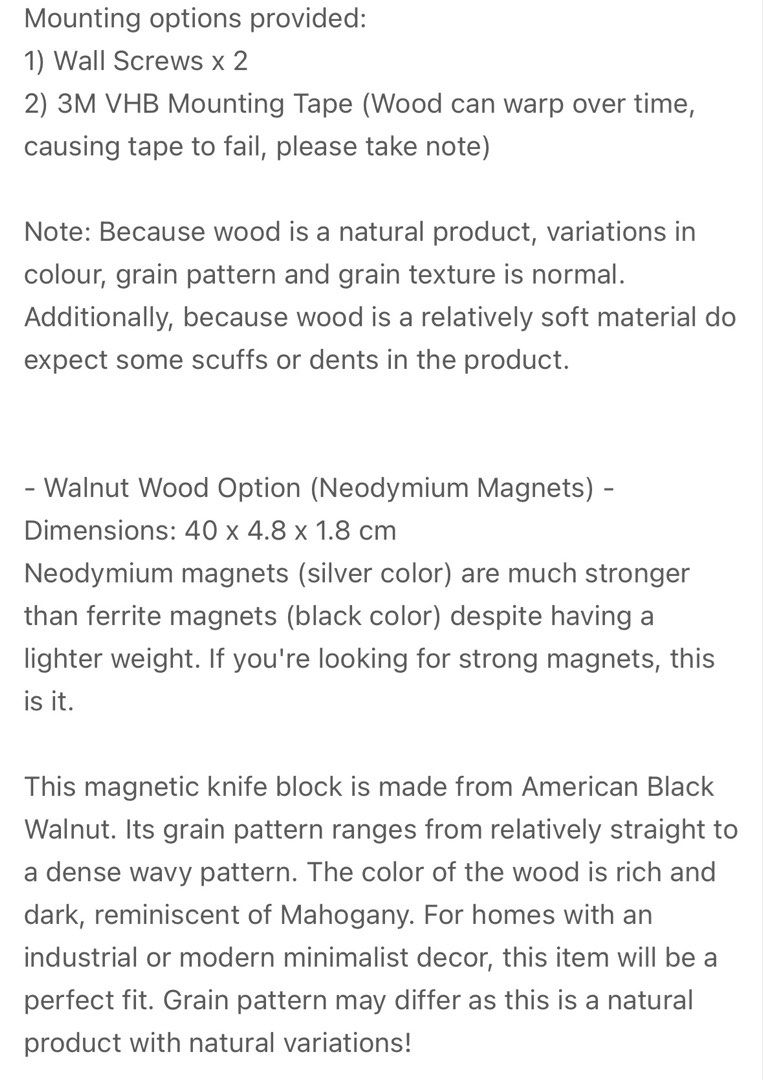 Wood Magnetic Knife Block450435618136412162