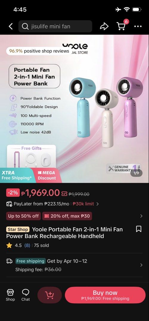 Yoole mini fan (Category: Fans) located in Manila. Submitted by keithramos (Listing ID 1431082621, Image 2). Description: ginamit lang for affilliate .