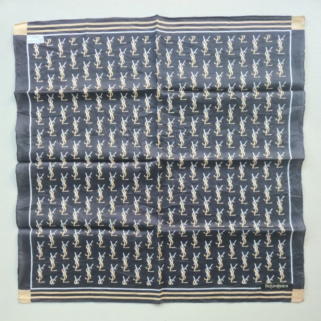 Ysl Handkerchief (Category: Scarves) located in Iriga City. Submitted by thelinenarray (Listing ID 1431021019, Image 1). Description: 💯 Authentic BNWSticker - No flaws Silk cotton Measurement Approx.: 19.7x19.7inches FIX PRICE AT P450.