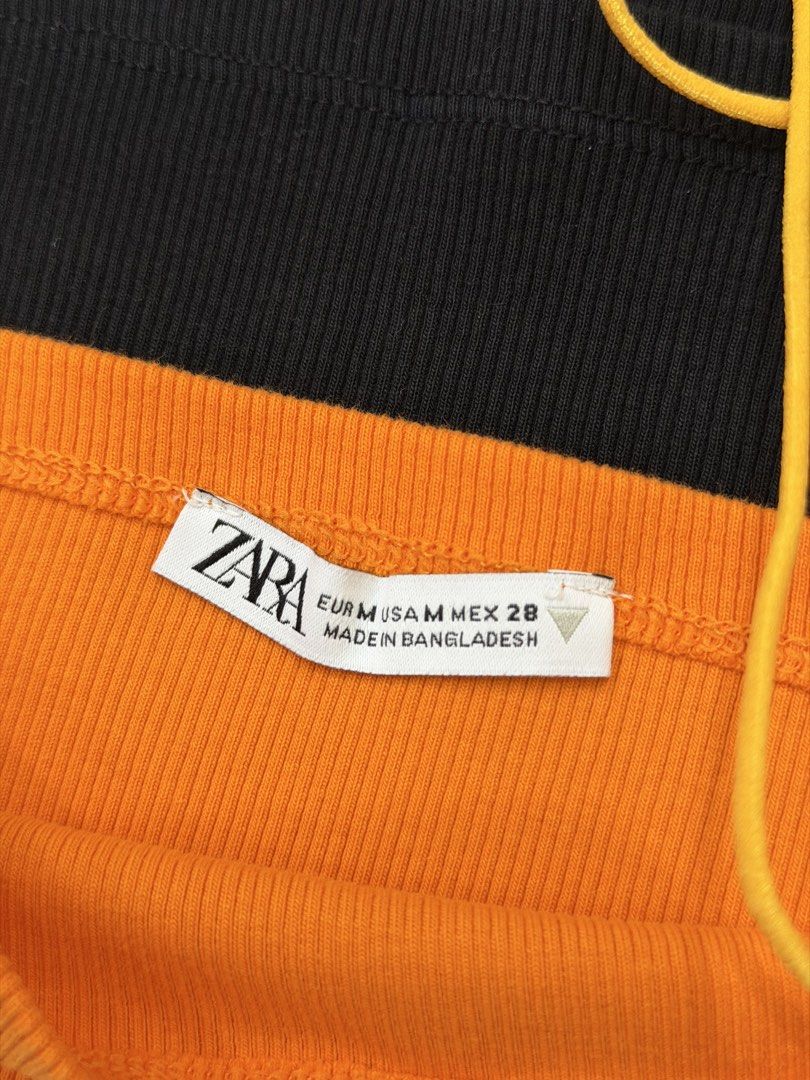 Zara Ribbed Tank Top (Category: Sleeveless) located in San Juan City. Submitted by erkashops (Listing ID 1431067980, Image 2). Description: Loved it so much I got it in different colors! Orange White Black ₱350 each!.