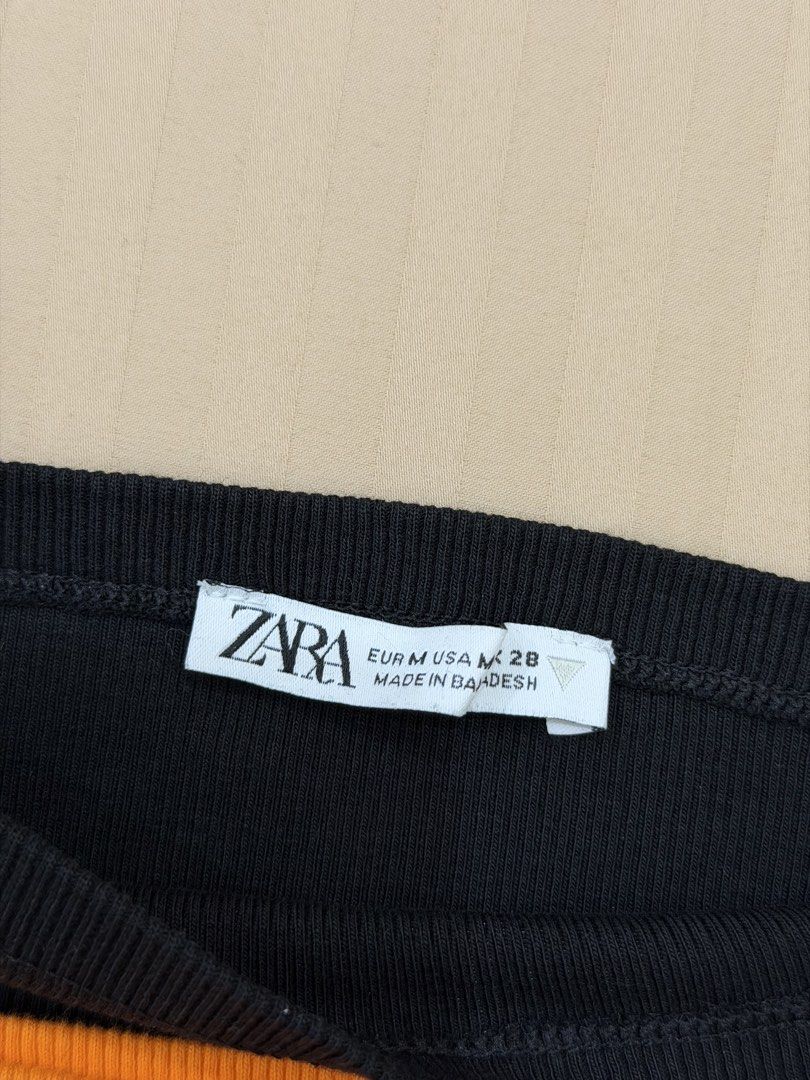 Zara Ribbed Tank Top (Category: Sleeveless) located in San Juan City. Submitted by erkashops (Listing ID 1431068154, Image 2). Description: Loved it so much I got it in different colors! Orange White Black ₱350 each!.