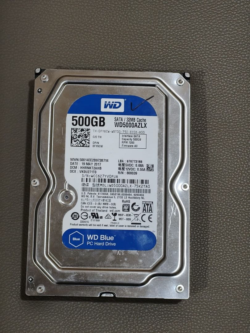 3.5 inch WD Blue 500GB SATA HDD