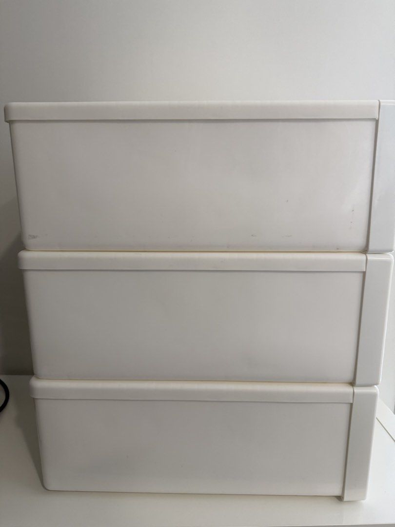 3 tier Stackable White Storage Boxes441832338925168640