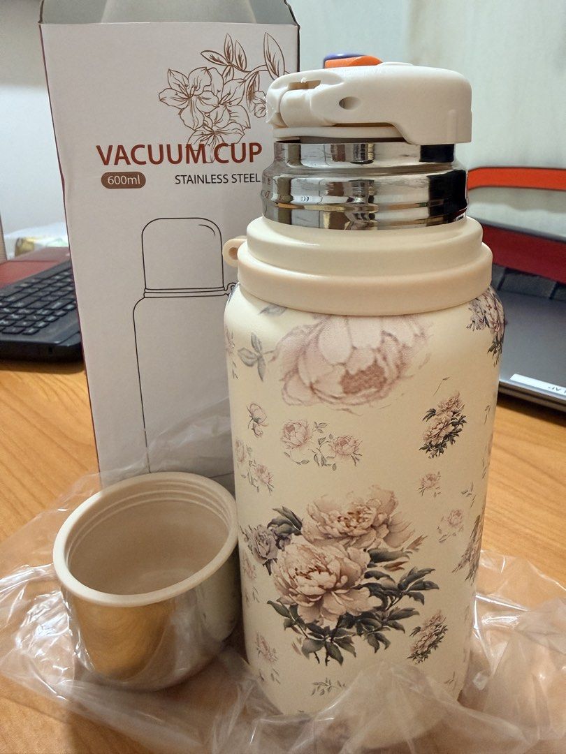 600ml Stainless Steel Vacuum Flask - Floral Design442313843524904966