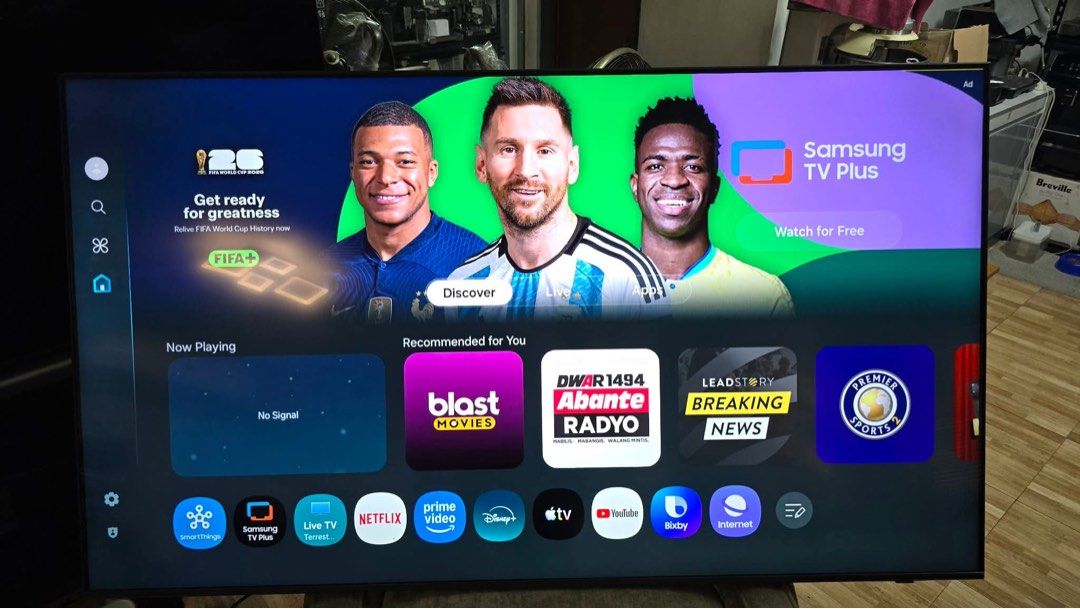 65” Samsung Smart TV (Category: TV) located in Taytay. Submitted by mikz_1303 (Listing ID 1435386358, Image 2). Description: 65” Samsung UA65DU7700S 2024 entry-level Crystal UHD 4K smart TV Unit with Box and remote Used/Demo Unit from New Zealand As Is Where Is Pickup only 28k.
