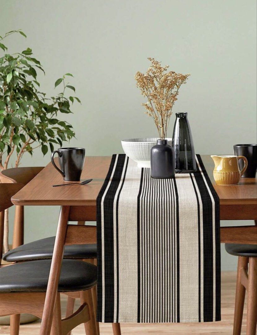 6 Seater Minimalist Table Runner (Category: Table Linen & Textiles) located in Cavite. Submitted by cafferella_shopph (Listing ID 1435399987, Image 1). Description: Elevate your dining space with effortless elegance 🤍✨ This 6-seater table runner adds a clean, modern touch to any setup—perfect for everyday meals or intimate gatherings. The neutral tones and sleek striped design blend beautifully with any table style. ✔️ Fits 6-seater tables perfe