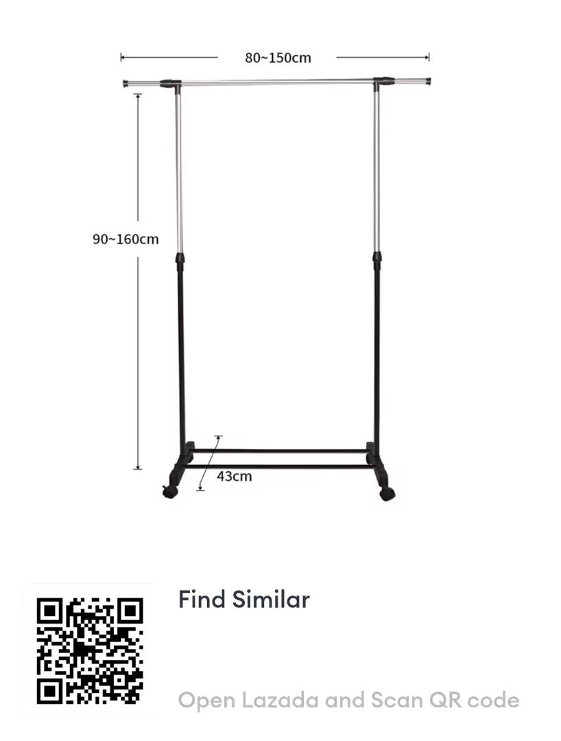 Adjustable Clothes Rack with Wheels441951043705251841