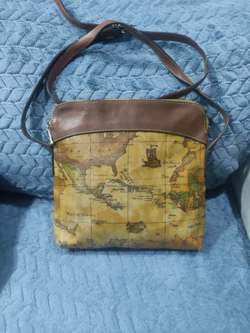 Alviero Martini Geo Map Crossbody Bag (Category: Luxury Bags & Wallets) located in Cainta. Submitted by luxesparkle (Listing ID 1435490065, Image 1). Description: - Alviero Martini crossbody bag -U.S bought -Very pretty in actual .