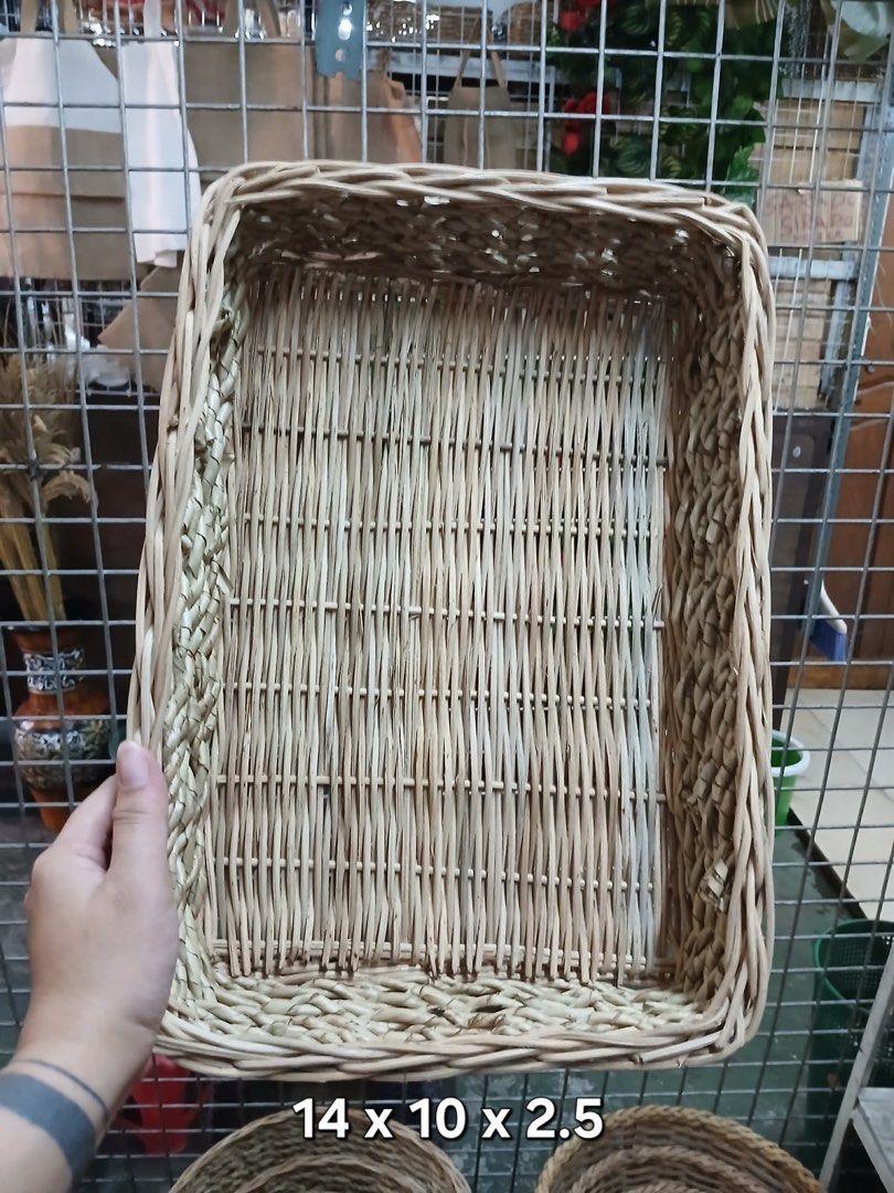 Assorted Woven Baskets (Category: Storage Boxes & Baskets) located in Quezon City. Submitted by ivy191995 (Listing ID 1435474879, Image 2). Description: Various sizes of woven baskets perfect for storage or decoration. Includes square and rectangular shapes. Sizes range from small 6x8 baskets to larger 20x15x5 baskets. Some baskets have handles for easy carrying. Made from natural materials, these baskets add a rustic touch to any space..