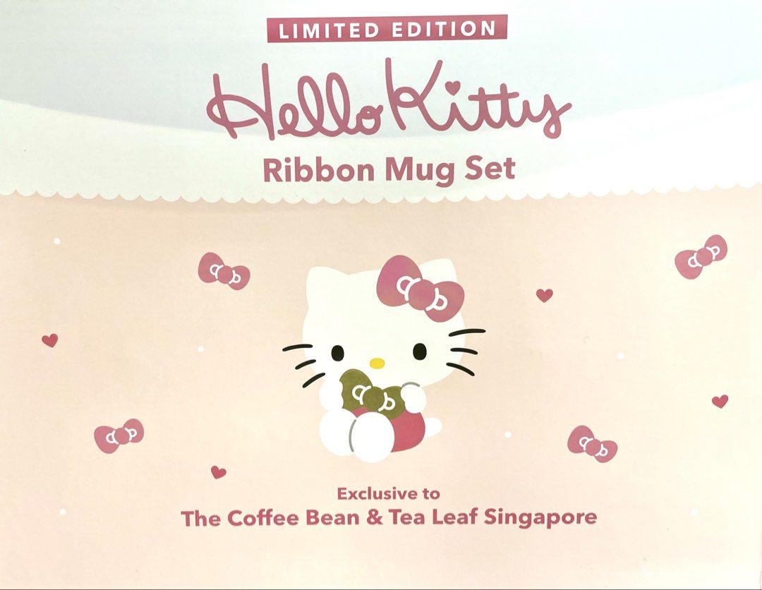 [Original] Limited Edition Hello Kitty Ribbon Mug Set from The Coffee Bean & Tea Leaf