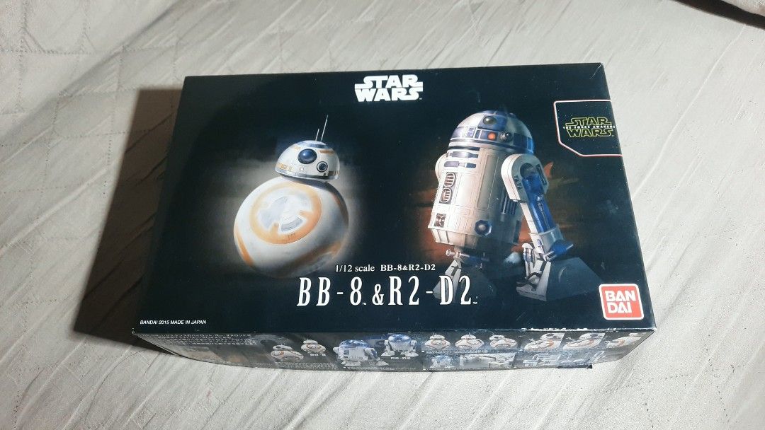 Bandai Star Wars BB-8 & R2-D2 Model Kit (Category: Gundam & Model Kits) located in Manila. Submitted by crujones (Listing ID 1435404649, Image 1). Description: - Bandai Star Wars model kit - Features BB-8 & R2-D2 - 1/12 scale - Includes multiple sprues and instruction manual - Box art showcases finished models I bought this in Akihabara, Japan. .Selling Price: Php3,200 Meet up: Starbucks- The Grove, Pasig City along C5 Delivery: Via Lalamove or G