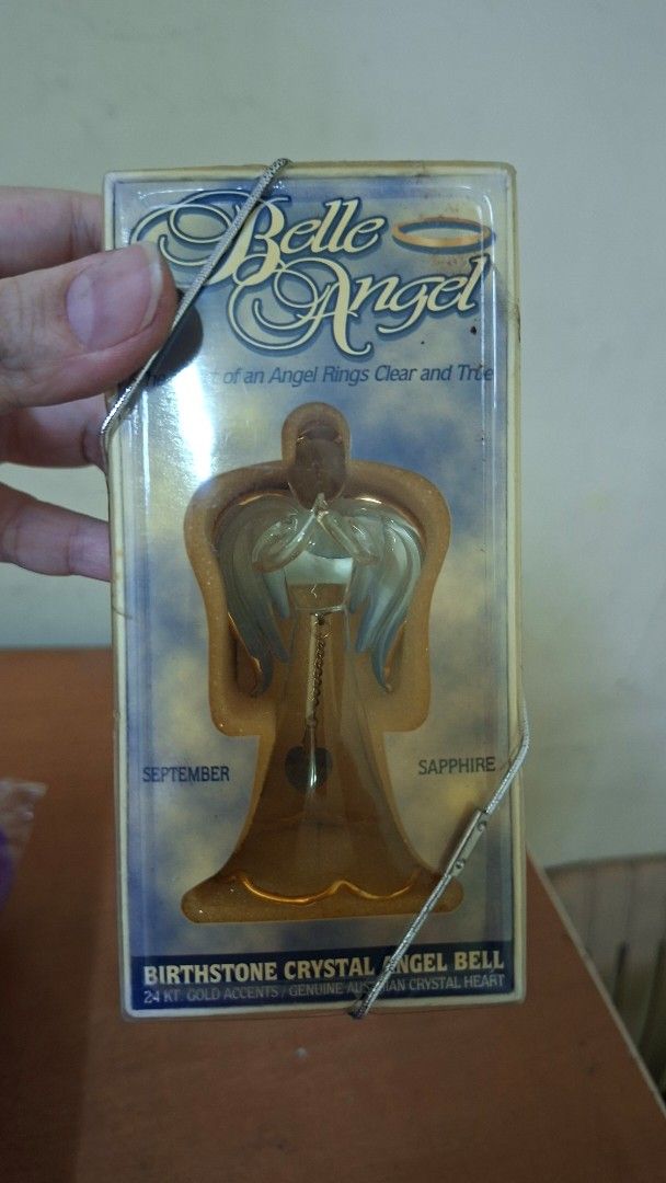 Birthstone Crystal Angel Bell (Category: Charms) located in Manila. Submitted by daisythejane (Listing ID 1435400398, Image 2). Description: - Belle Angel September Sapphire Birthstone Angel Bell - Handmade crystal angel - Genuine Austrian crystal heart - 24kt gold finish accents - Comes in original packaging.