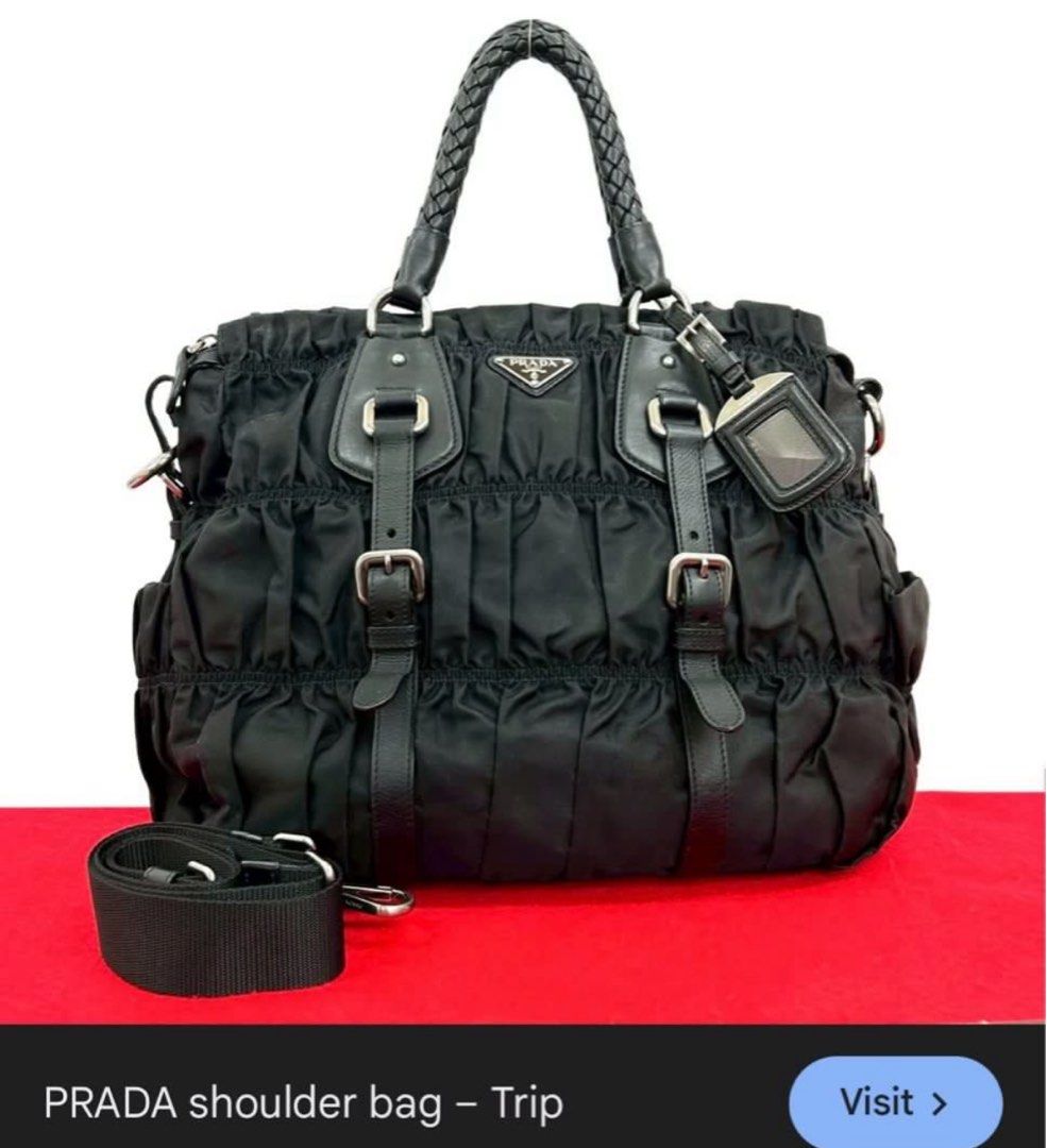 Black Prada Bag (Category: Luxury Bags & Wallets) located in Manila. Submitted by raishen13845 (Listing ID 1435345373, Image 1). Description: dm me for more dets like new goth alt style .