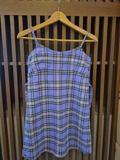 brandy melville purple plaid dress Brandy Melville Dress One Size Like new
