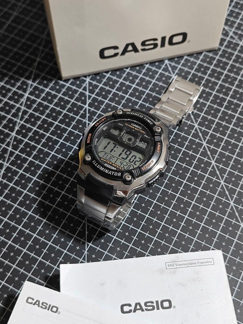 Casio AE-2000WD-1AV standard digital collection (Category: Men's Watches) located in Makati City. Submitted by WGarci07 (Listing ID 1435453547, Image 2). Description: Casio AE-2000WD-1AV standard digital collection With high water resistance Multi-display digital face designed Water Resistance: 200 meters (20 ATM) World Time: Support for 31 time zones Battery Life: Approximately 10 years using a CR2025 battery Excellent Condition .