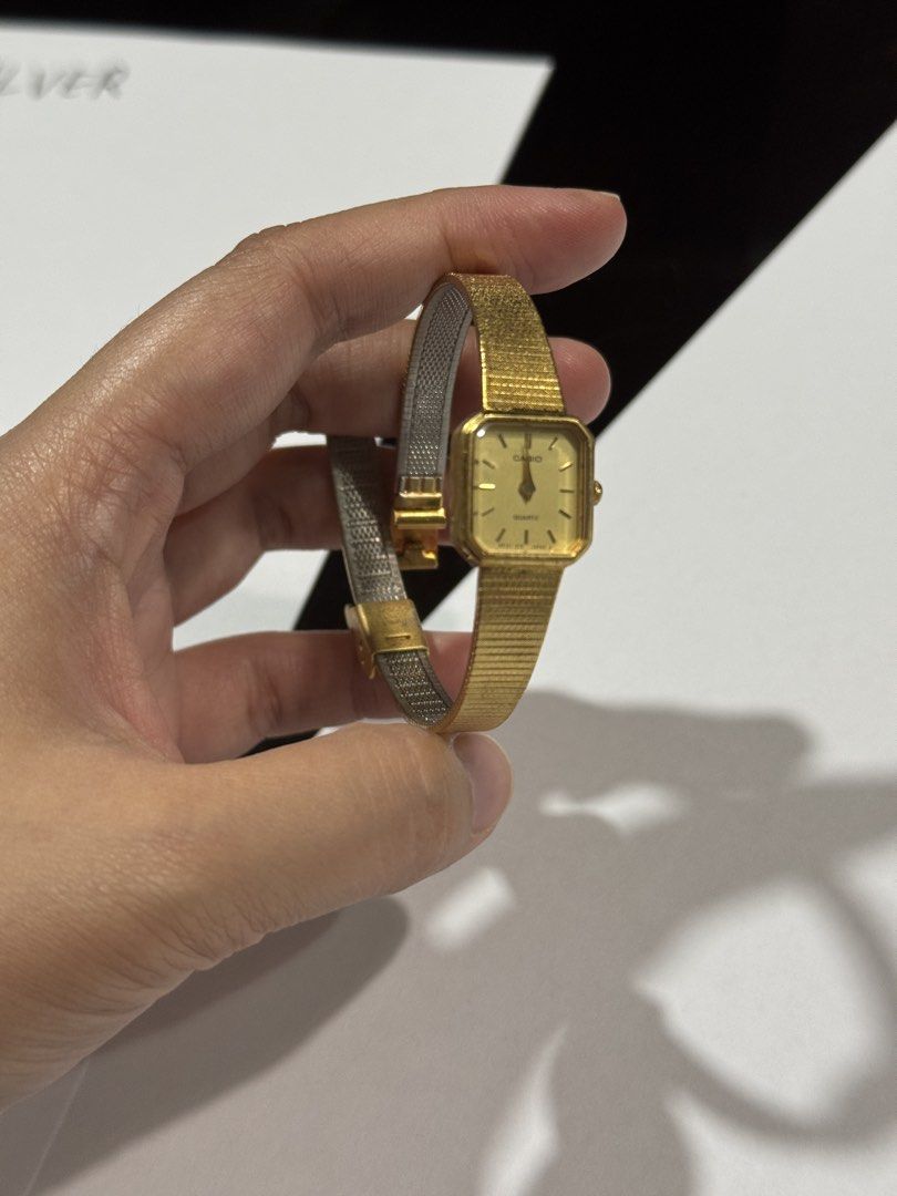 Casio LQ-683 Vintage Gold Watch (Category: Women's Watches) located in Taguig. Submitted by floseason (Listing ID 1435474437, Image 3). Description: - Vintage Casio watch - small gold-toned square face - Matching gold mesh band - Gold hands and markers - Stainless steel back - Model number: LQ-683 - Classic and elegant design No inclusions. Needs battery change..