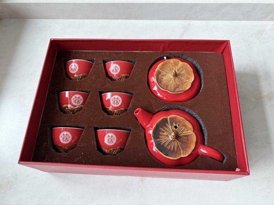 Chinese Wedding Tea Set - Persimmon Design