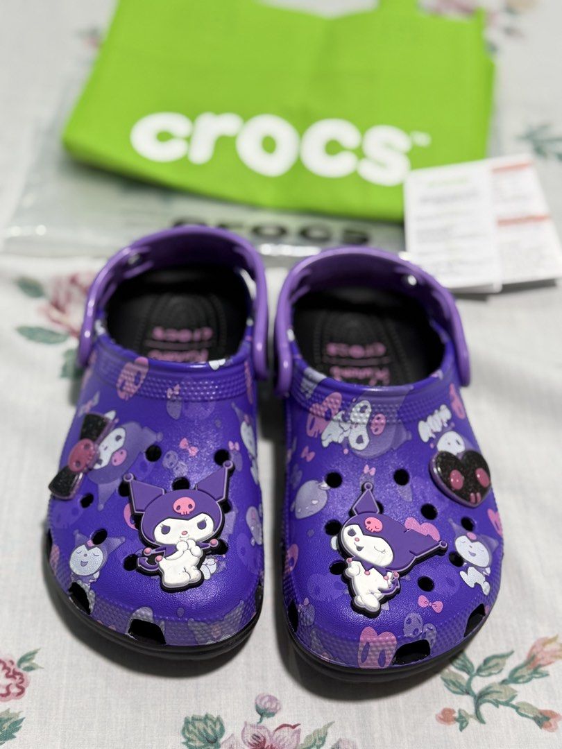 Crocs Kuromi J1 but fits C13 Class A (Category: Babies & Kids Fashion) located in Pasig City. Submitted by cacishop (Listing ID 1435351344, Image 1). Description: Pls Read!!! Class A Crocs Bought this for almost 3k from an IG seller claiming it’s original. Upon arrival we compared it to an original and found that the quality was questionable. Price is negotiable. Just trying to get back the loss. Also, size claims to be J1 but it would fit C13 we