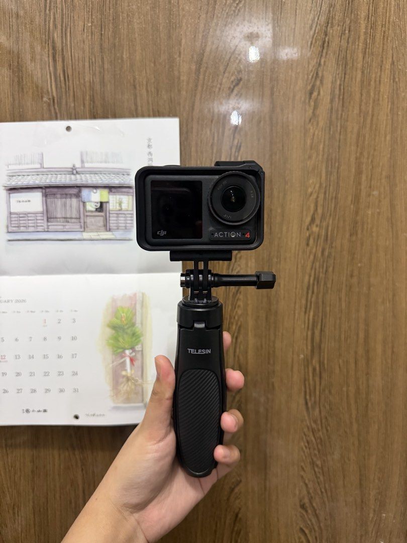 DJI Osmo Action 4 — with free tripod (Category: Video Cameras) located in Paranaque City. Submitted by hakawluvr (Listing ID 1435457697, Image 1). Description: Negotiable for sure buyers! Inclusive of free tripod stand na, generic brand :).