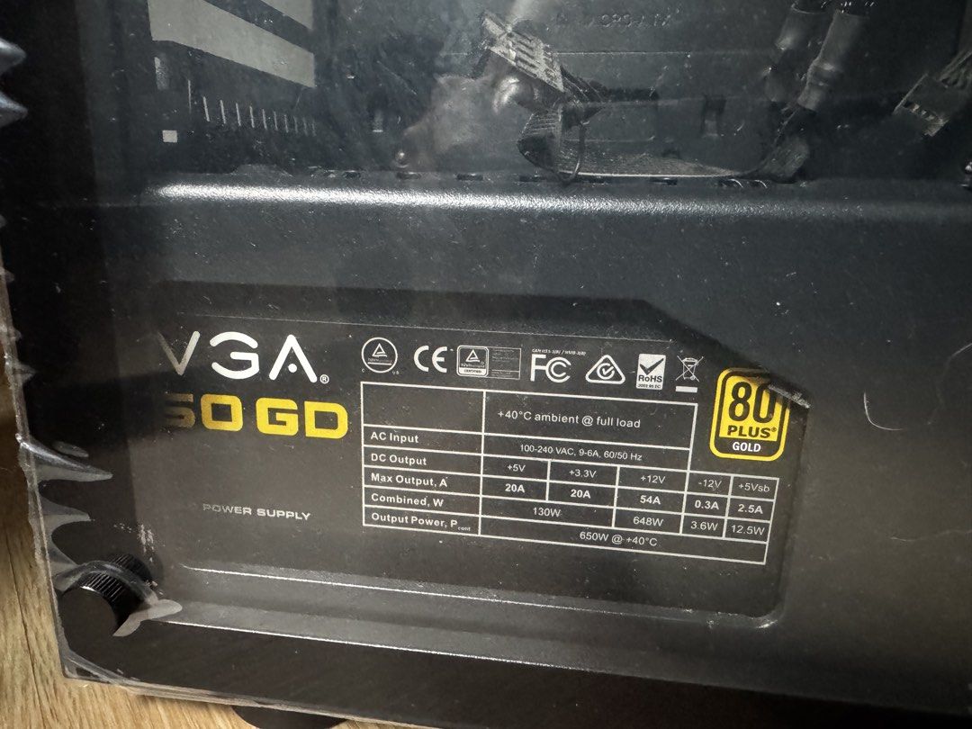 EVGA 60GD 650W 80+ Gold Power Supply