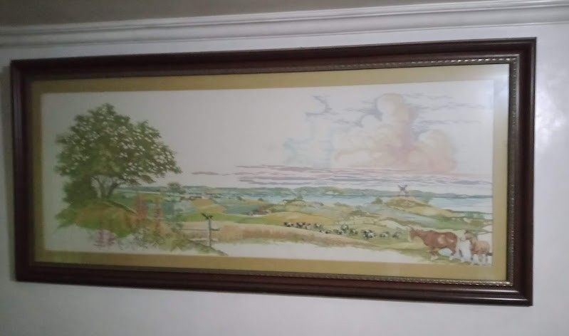 Farm Land Cross Stitch with Frame Wall Decor (Category: Frames & Pictures) located in Quezon City. Submitted by a-embee (Listing ID 1435480146, Image 2). Description: SIZE: 6 ft Length 71 inches Width 33 inches.
