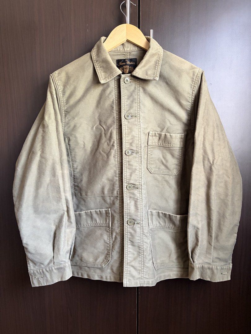 Fullcount Olive Chore Jacket (Category: Coats, Jackets and Outerwear) located in Urdaneta. Submitted by theoldmanstore (Listing ID 1435518021, Image 1). Description: - Authentic Fullcount jacket - Made in Japan - Size 36 - Olive green color - Button-up front - Two chest pockets - Two lower pockets - Classic collar - Simple, clean design Shoulder-16.5 Chest-21 Sleeve-24 Length-27.5.